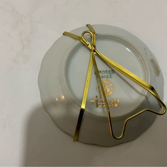 LIMOGES FRANCE  MINIATURE DOLLHOUSE PLATE & Stand Mary Lourdes Souvenir 4” A13 - Picture 3 of 6